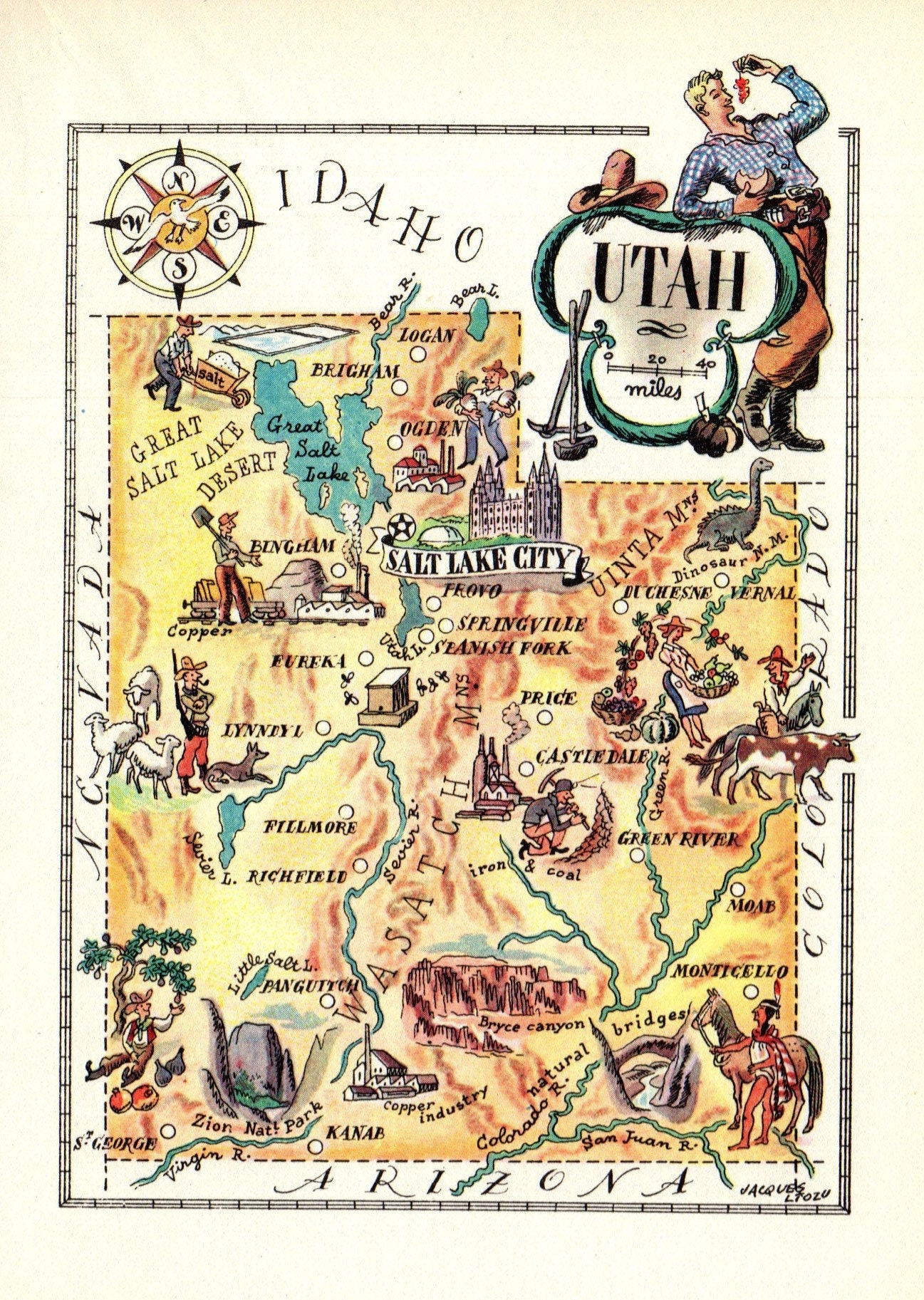 1940s Vintage UTAH Picture Map Animated Cartoon Map of Utah - Etsy 1940s Vintage UTAH Picture Map Animated Cartoon Map of Utah - Etsy