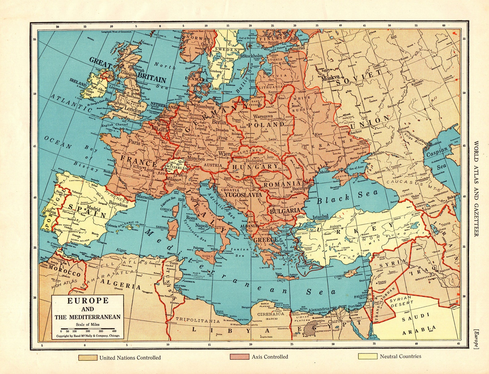 Европа карта 1944