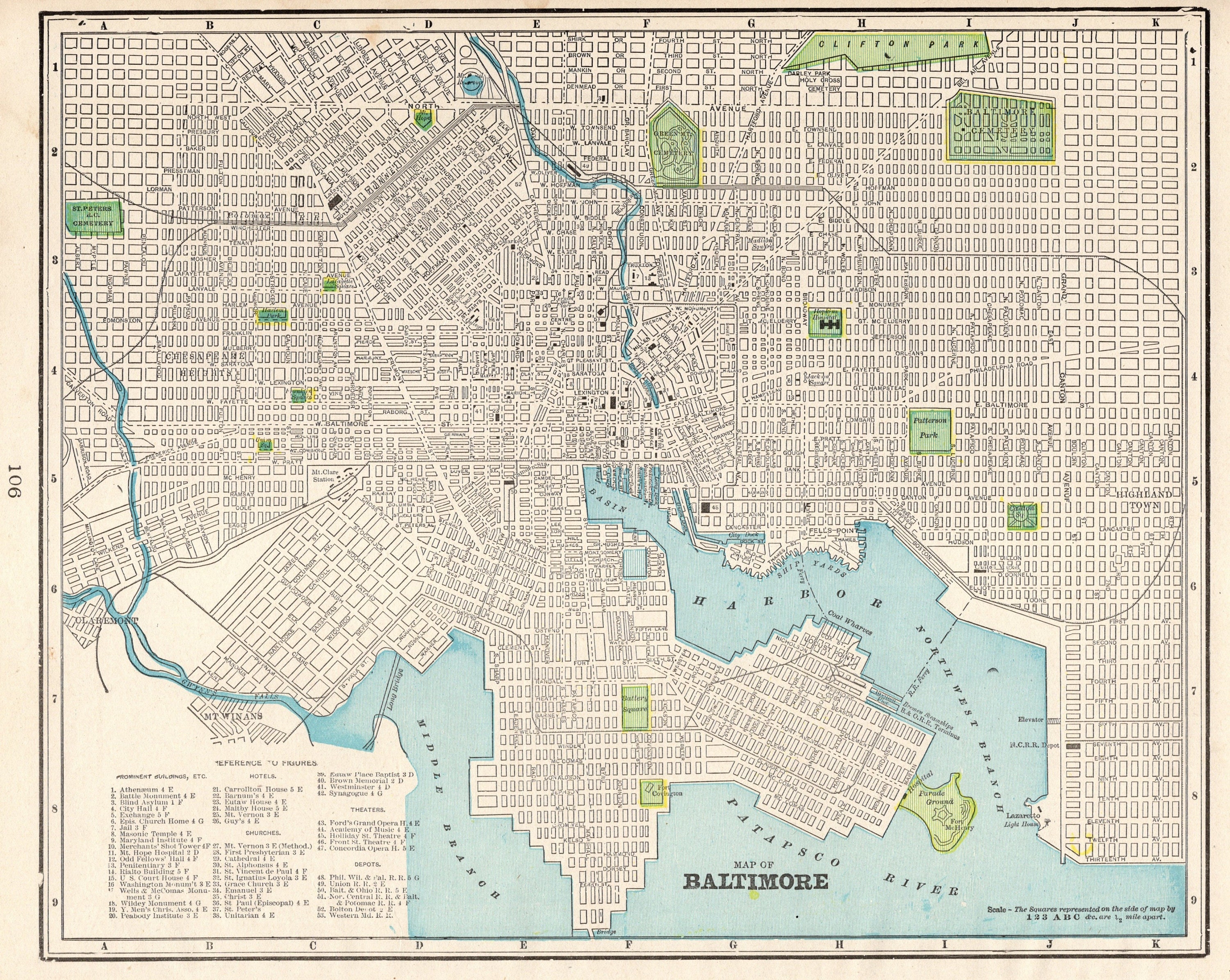 Map Of Baltimore Maryland 1900 Antique Baltimore City Map Street Map Of Baltimore | Etsy Nederland