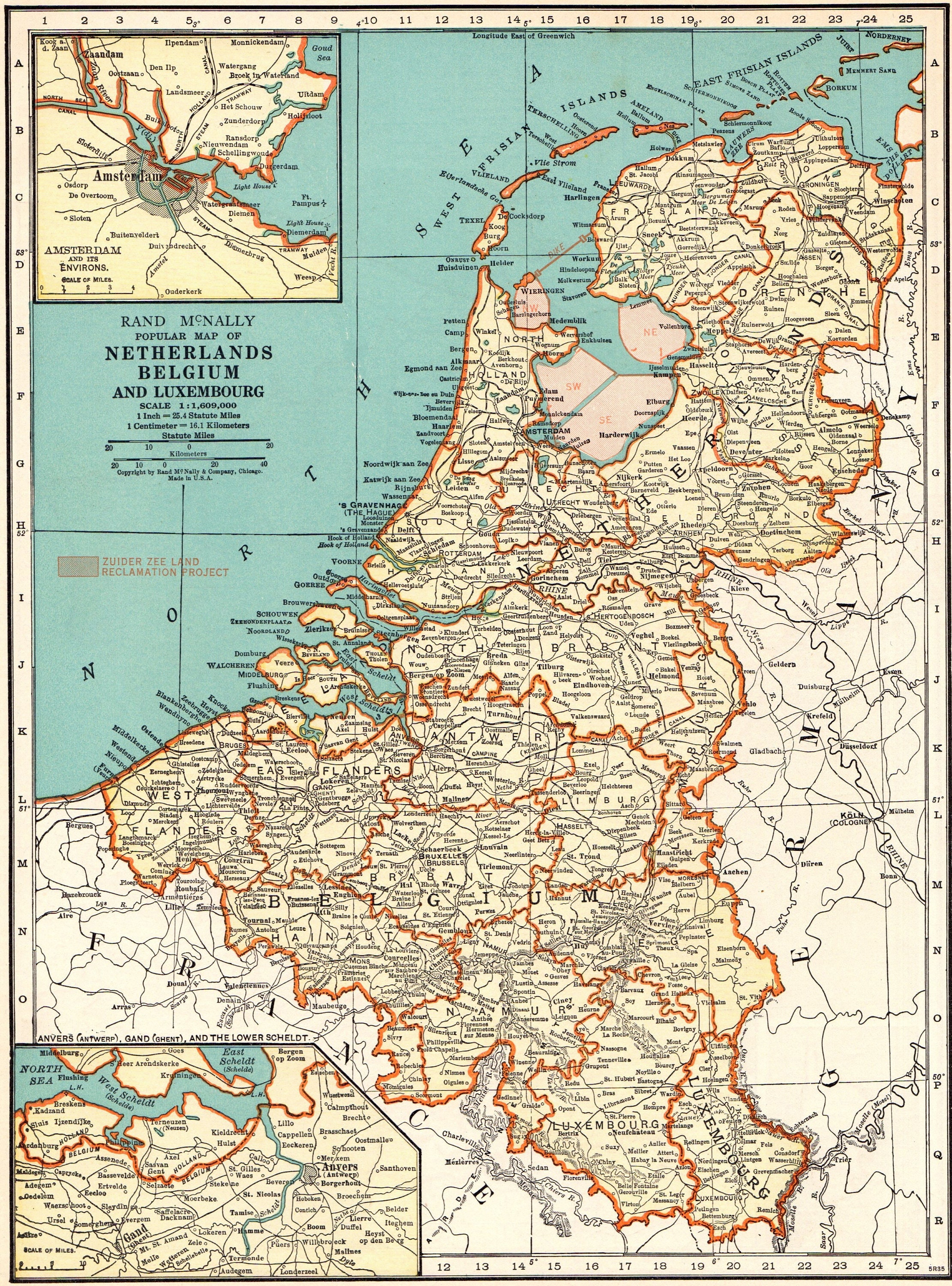 1936 Antique NETHERLANDS Map of the Netherlands Belgium Map | Etsy