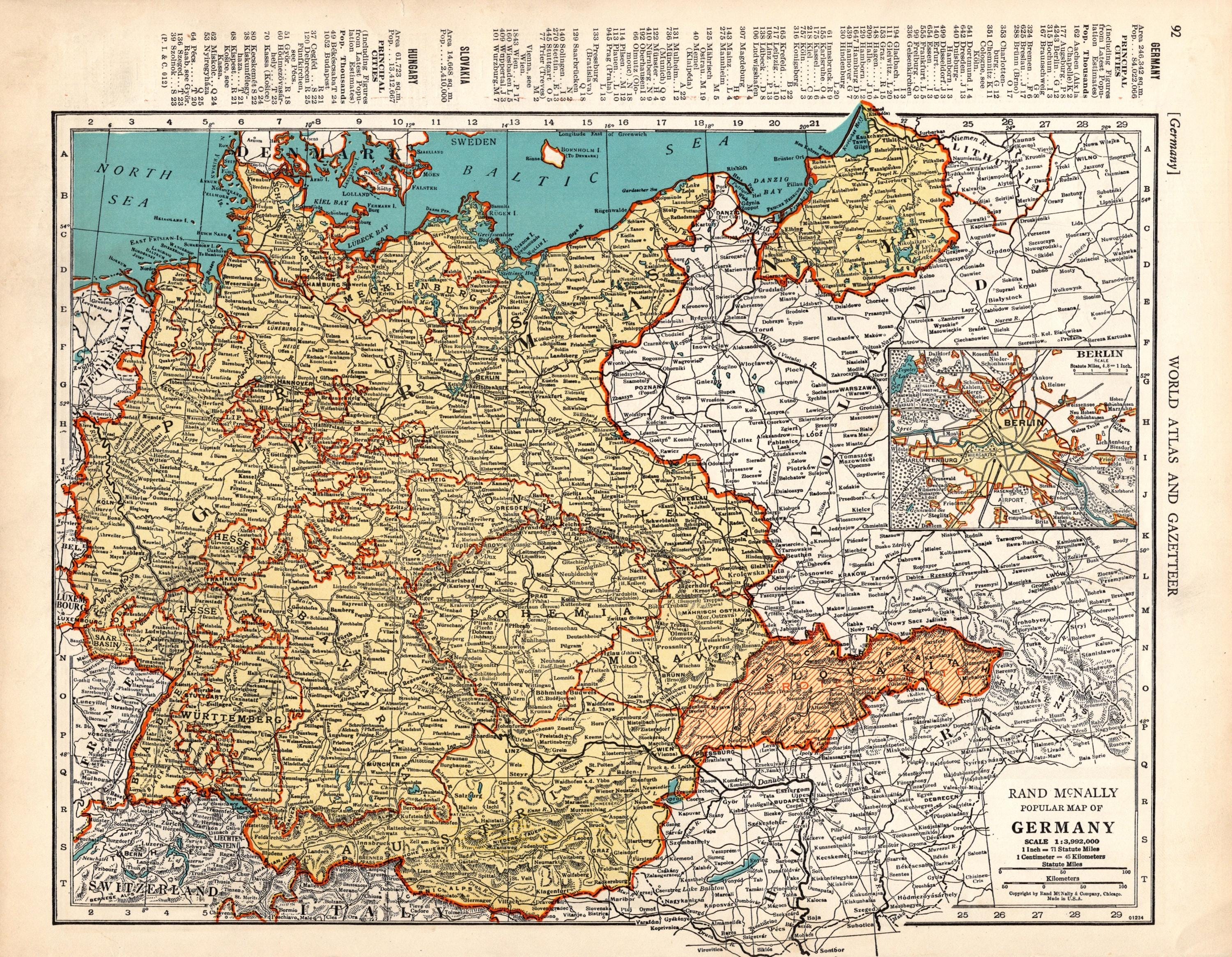 1941年ドイツ地図 ヴィンテージ 1940年代ドイツとハンガリー地図帳 ギャラリー 壁飾り 誕生日 結婚式 卒業式 旅行 ギフト 3156 -  Etsy 日本