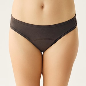 Period panties of Lyocell (Tencel TM). Menstrual undies for Women & Teens. Underwear for Incontinence. Leak-proof panty. Low cut. Brown