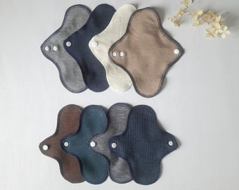 No PUL. Merino Wool Panty Liners.  Ultrathin Daily Pantyliner. Winged Reusable Light Flow Pads.