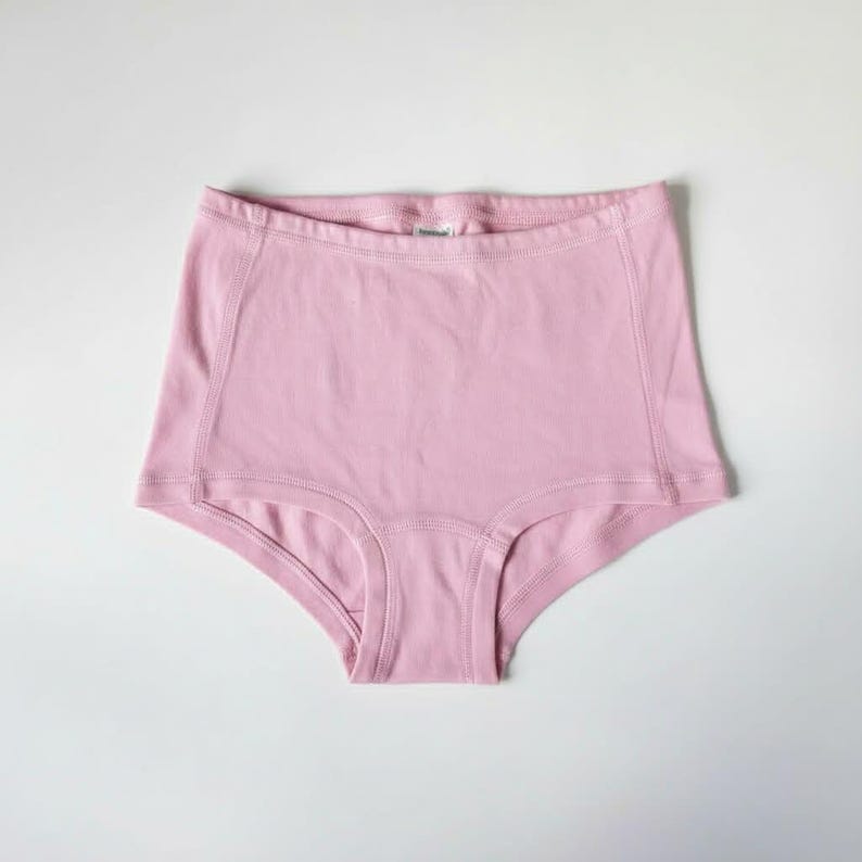 Double-weave 100% Merino wool High Waist womens hipsters. Hypoallergenic Undies. Ladies comfortable Underwear. Pink