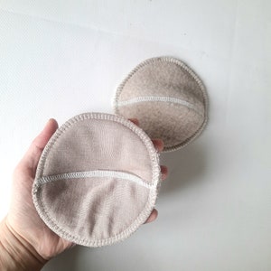 No PUL. Merino Wool or Merino/Silk Nursing pads. 3 pair set. Reusable Anatomic Breastfeeding Pads without PUL. Leakproof Washable. 4 layers. image 9