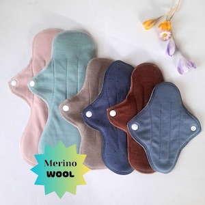 No PUL 100% Merino Wool Reusable Period Pads. Menstruating Pad without PUL. Incontinence Pads.