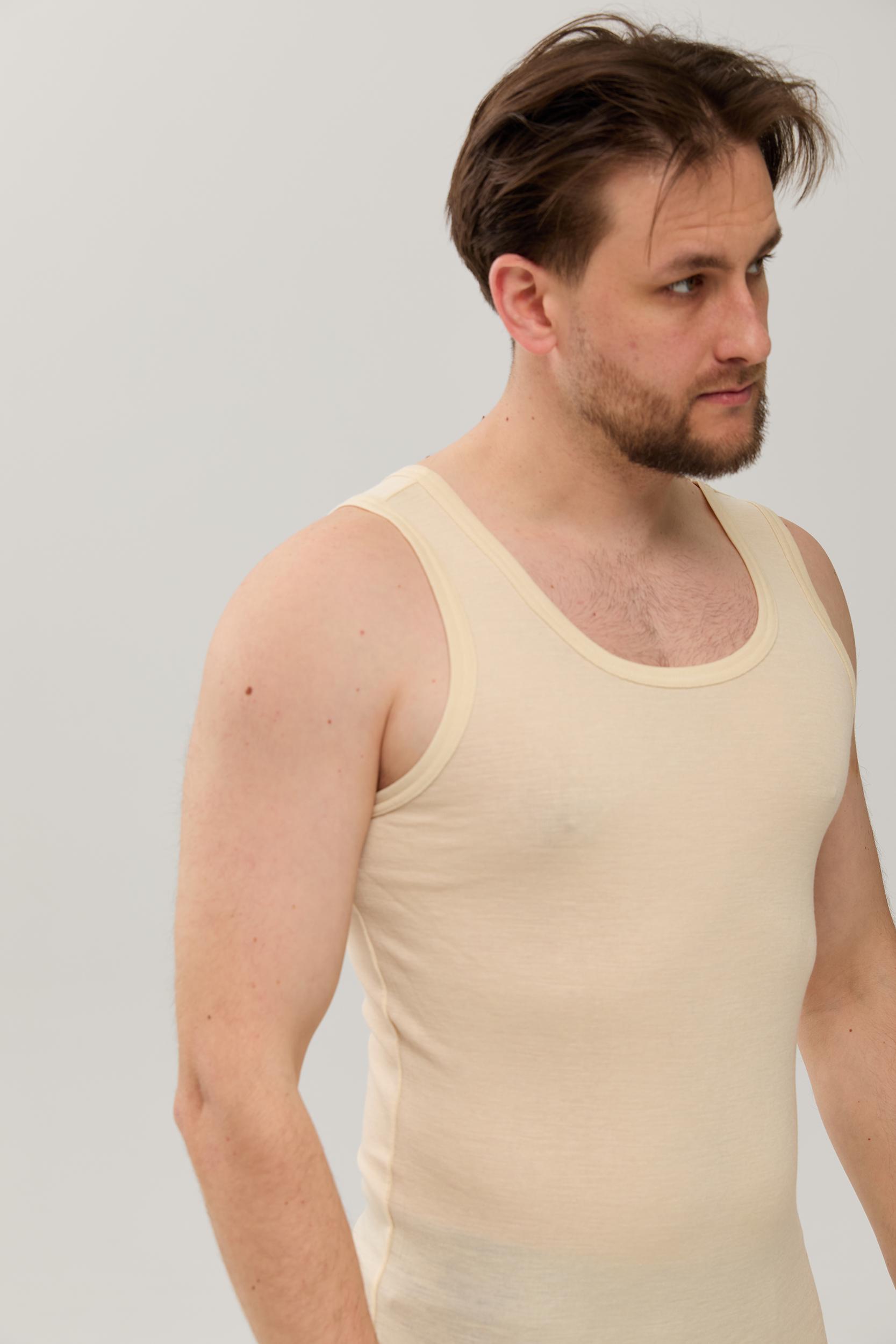 Merino Wool/silk Sleeveless T-shirt. Organic Thermal Tank Top for