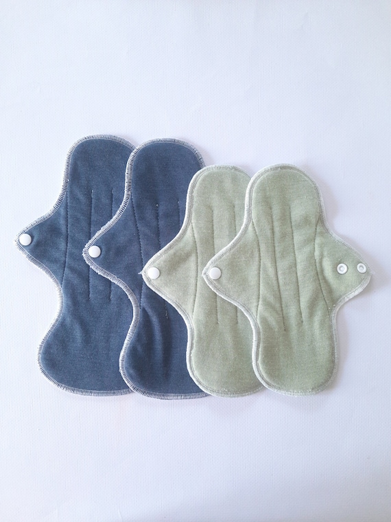 Merino Wool With Silk Reusable Period Pads. Cloth Pads Starter Set