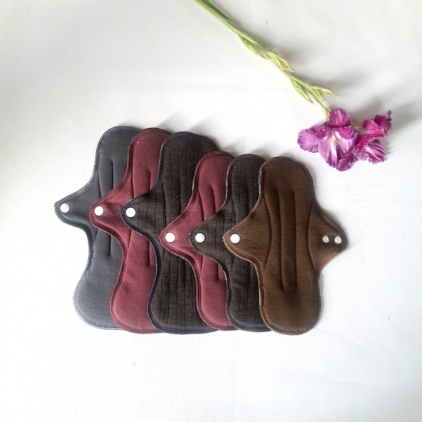 No PUL 100% Merino Wool Reusable Period Pads. Menstruating Pad without PUL. Incontinence Pads.