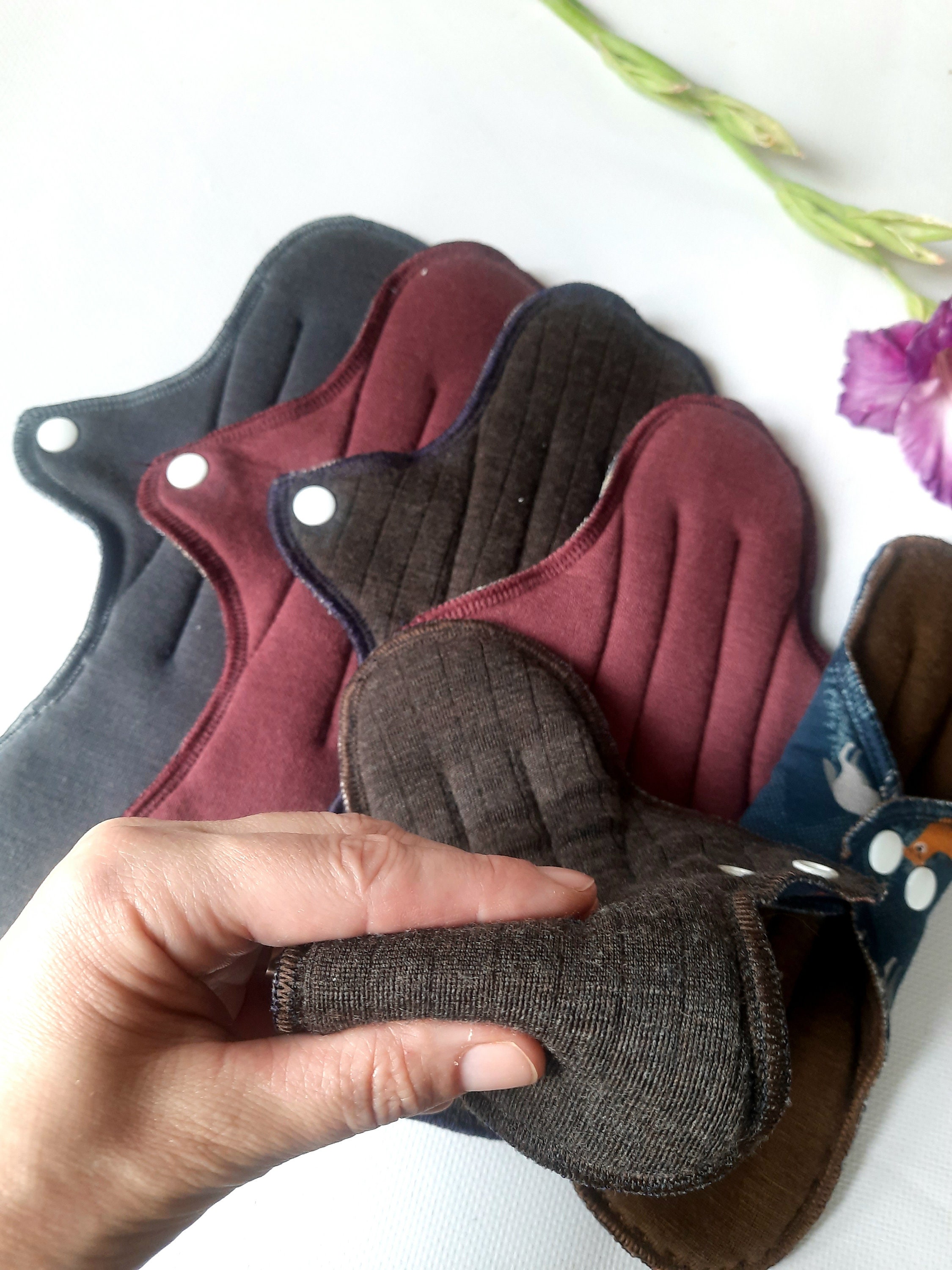 No PUL Merino Wool Reusable Period Pads. Menstruating Pad Without PUL.  Incontinence Pads. 