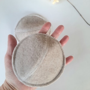 No PUL. Merino Wool or Merino/Silk Nursing pads. 3 pair set. Reusable Anatomic Breastfeeding Pads without PUL. Leakproof Washable. 4 layers. image 7