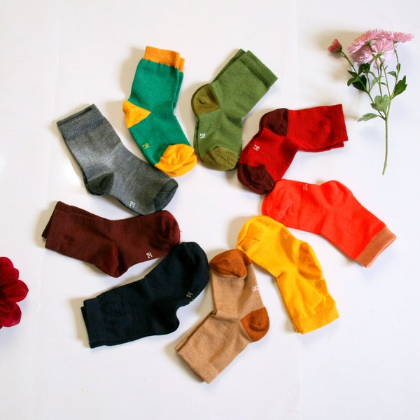 Merino Wool kid's socks. Fall baby socks. Warm winter socks for toddlers. Colors to choose.