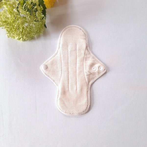 Undyed Merino Wool with Silk Reusable Period Pads. Menstruating Pad. Incontinence Pads. Postpartum. 1 piece.