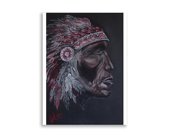 Ancestral Gaze Art Print | Soft Pastel Portrait by Heli Paasiala