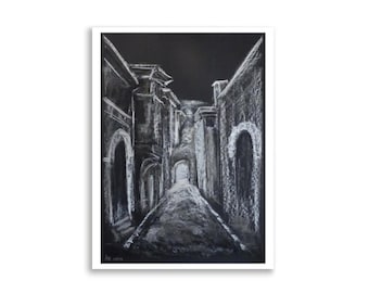 Forsaken Passage Art Print | Monochrome Architecture by Heli Paasiala