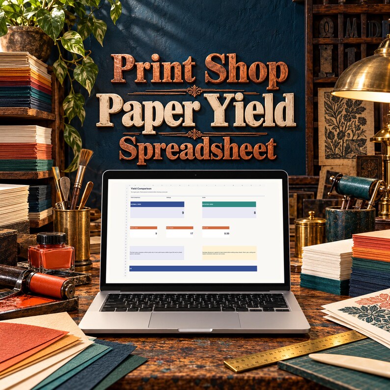 Print Shop Paper Yield Spreadsheet | Excel Template With Guide - Etsy
