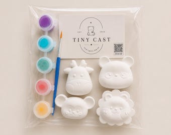 Animal Painting Set for Children | Plaster Animals to Paint | DIY Craft Kit | Creative Gift | Paint Set with Brush