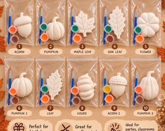 Autumn DIY Paint Kits – Plaster Painting Party Favors – Sets of 10, 20 or 30
