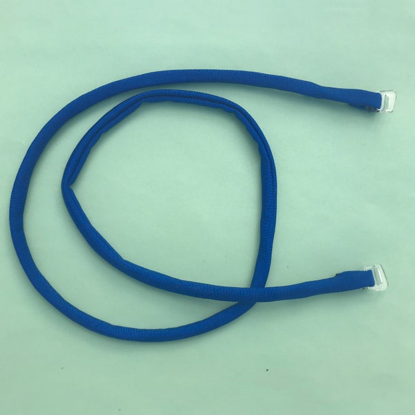 Eén spandex spaghettibandje 1/4" breed met 2 clips - Keuze uit kleur en lengte - vervangende riem voor zwemkleding, actieve kleding en meer