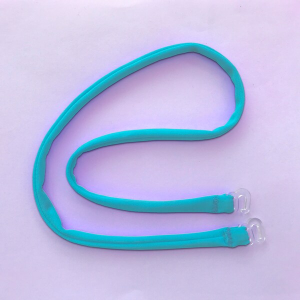 One Spandex Spaghetti Strap 1/4" wide with 2 clips - Choice of Color and Length - replacement strap for  swimsuits, active wear and more