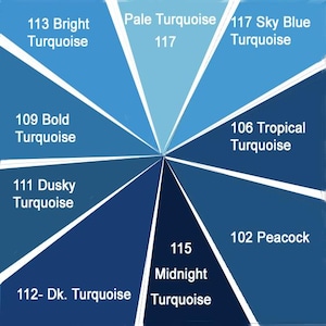 Spandex spaghettibandjes: 9 turkooistinten, 1/4 inch breed, assorti. Lengtes, voor zwemkleding, sportkleding - KLEURENSTOFFEN BESCHIKBAAR