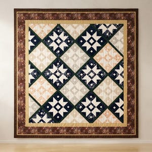 Diamond Star Quilt Pattern PDF, Traditional Quilt, Geometric Patchwork Pattern, Classic Sewing Pattern