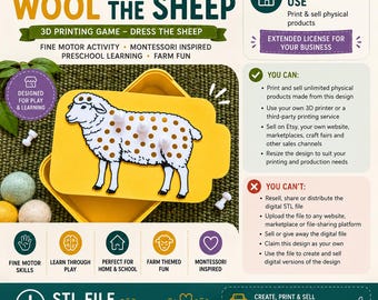 Wool the Sheep STL | Jeu d'impression 3D « Habille le mouton » | Licence commerciale