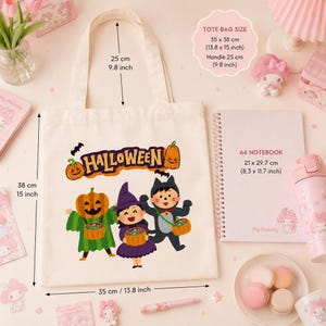 Kawaii Tote Bag Design, Halloween Trick Or Treat PNG Download