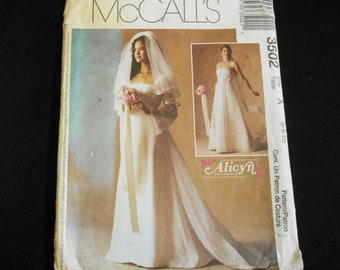McCall 9691 Alicyn Wedding Bridal Bridesmaid Gown Pattern Sz 12-16 or 14-18