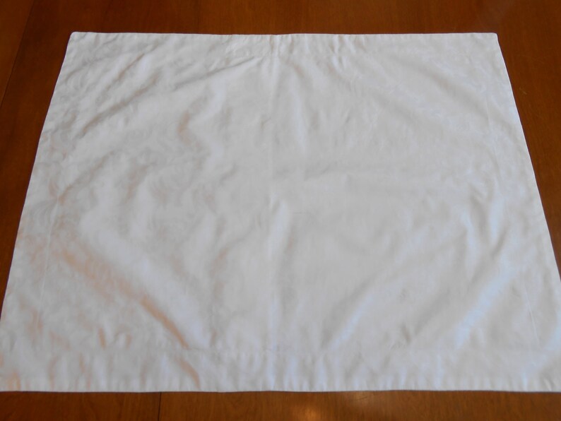 Pair Damask Pillow Shams Vintage Standard Pillow Size White Etsy