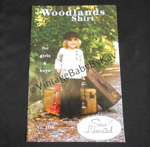 Woodlands Shirt by Sew Liberated Child size 2 - 10 Snap Front Tunic with Decorative Buttons, Embroidered Pocket, Uncut