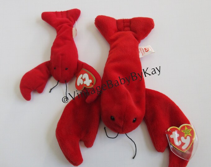 Beanie Baby Pinchers the Lobster W Matching Teenie Beanie 1993