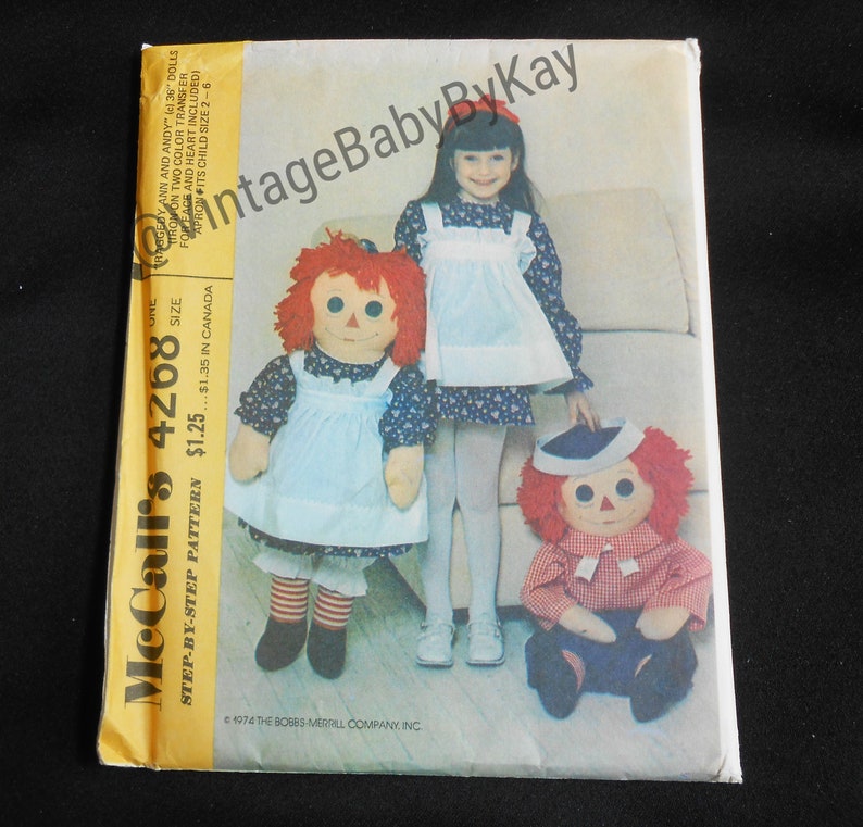 McCall 4268 Raggedy Ann &amp; Andy Craft Sewing Pattern Girl | Etsy