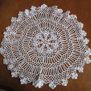 Large White Lace Doily Lot of 3, Round Shapes 14.518.5, Vintage Lacy Centerpiece Table Linens, Mix and Match Decor Party Wedding image 3