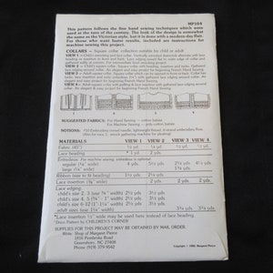 Margaret Pierce Pattern Square Collars MP 104 Size 6-16 Adult and 2-12 ...