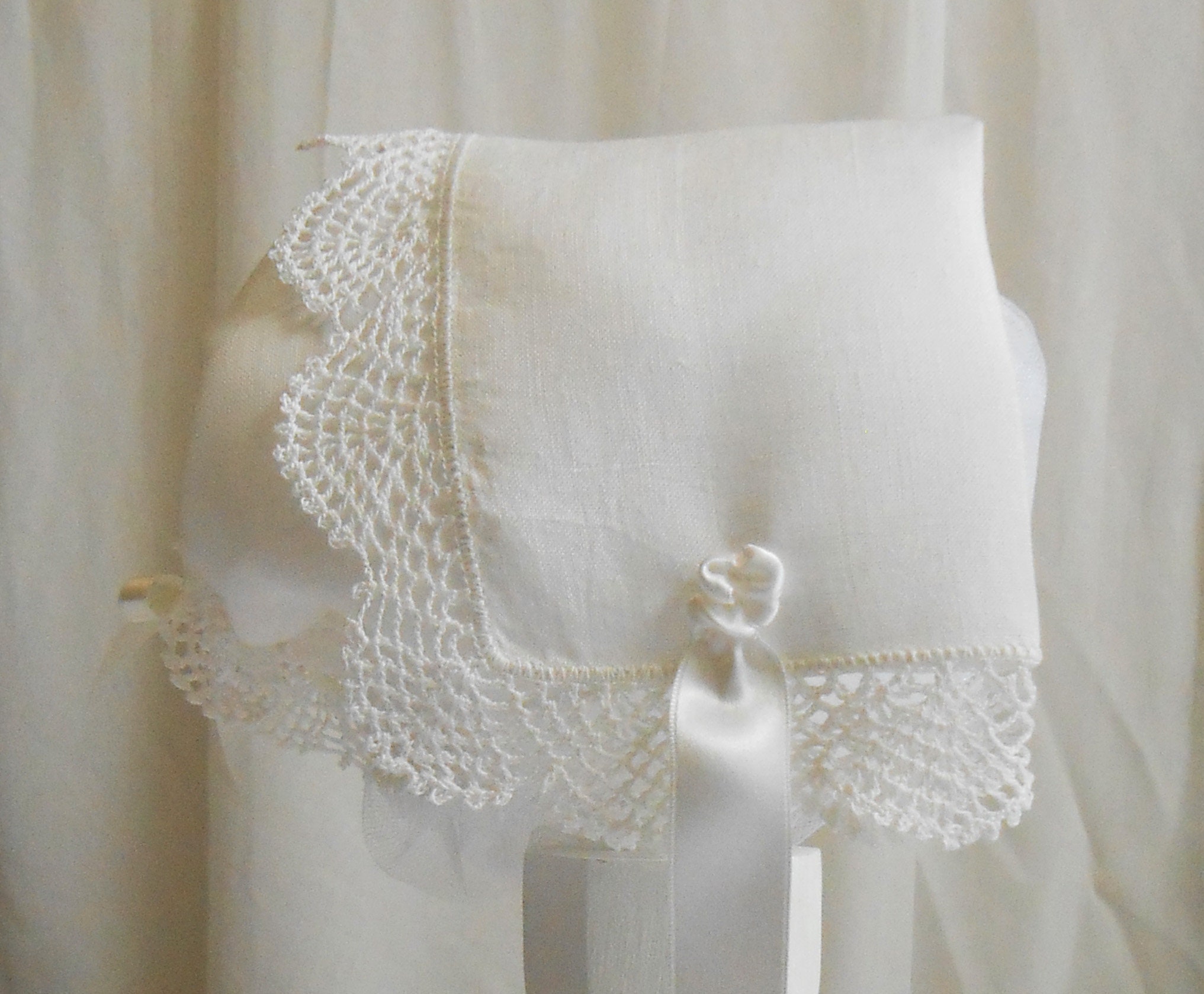 ivory christening bonnet