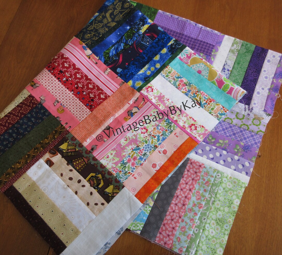 Quilt Top Unfinished 39 5 X 45 Scrappy Multi Color Rail Fence Patchwork kindergarten-bigger-and-smaller-math-lesson-plan