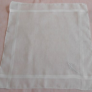 P Monogram Vintage White Cotton Hanky Embroidered Wedding Handkerchief ...