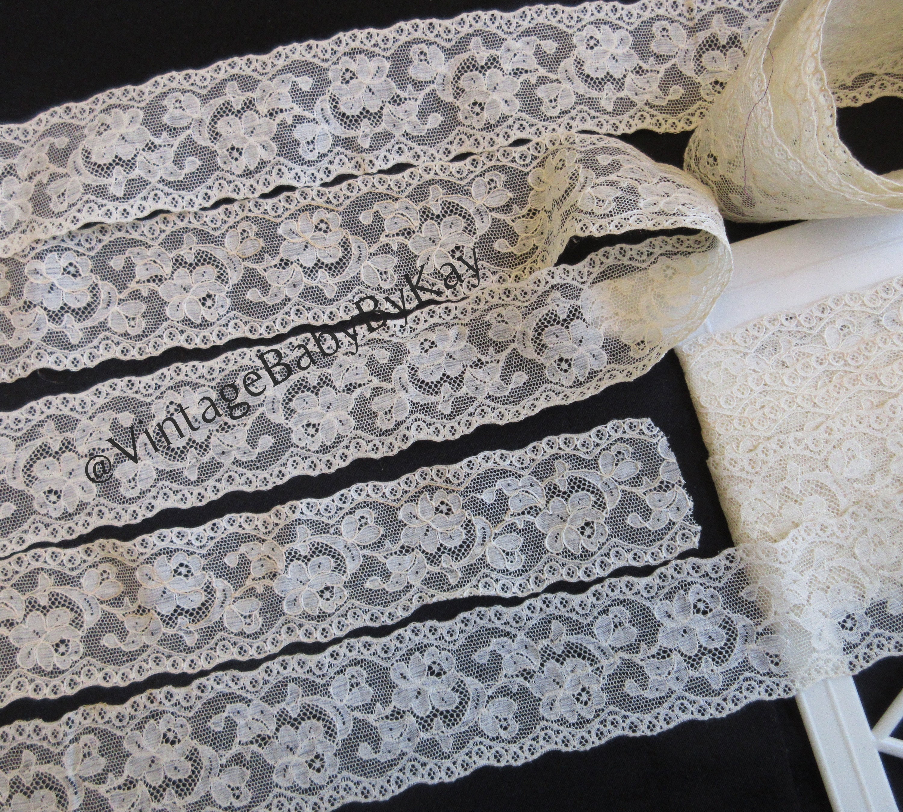 Mesh Lace Band 6 1/2 Wide Mesh Stretch Lace Band, Galloon Double