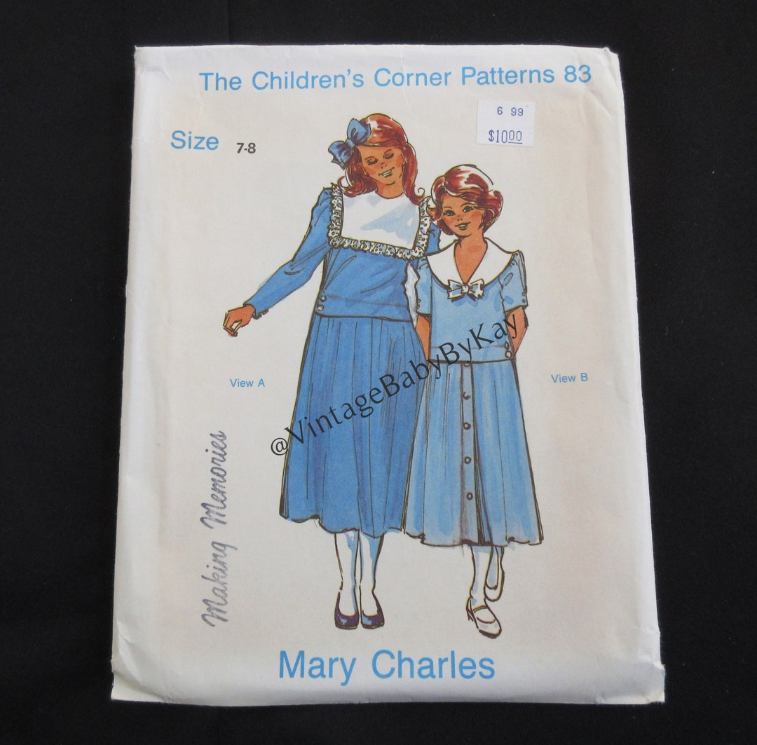 Children's Corner Pattern Mary Charles 83 Size 7 8 Girl Tailored Skirt