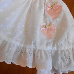 Eyelet Baby Dress or Pinafore With Pink Hearts Applique Size - Etsy