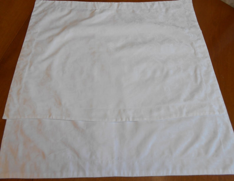 Pair Damask Pillow Shams Vintage Standard Pillow Size White Etsy