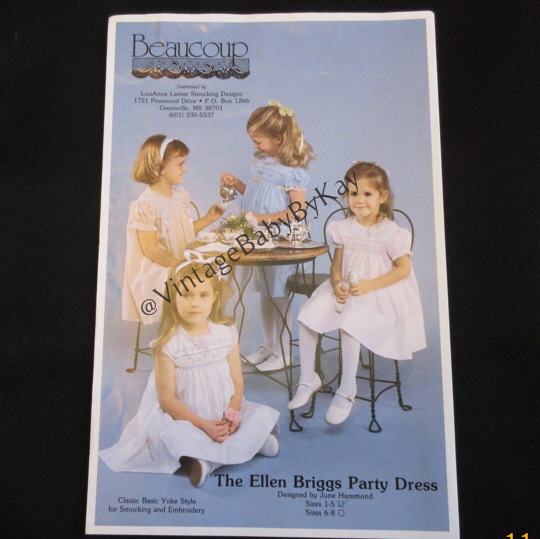 Ellen Briggs Party Dress Pattern by Beaucoup Sz 1-5 OR 6-8 - Etsy