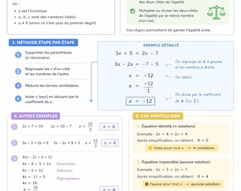 Scheda di ripasso ed esercizi sulle equazioni di primo grado