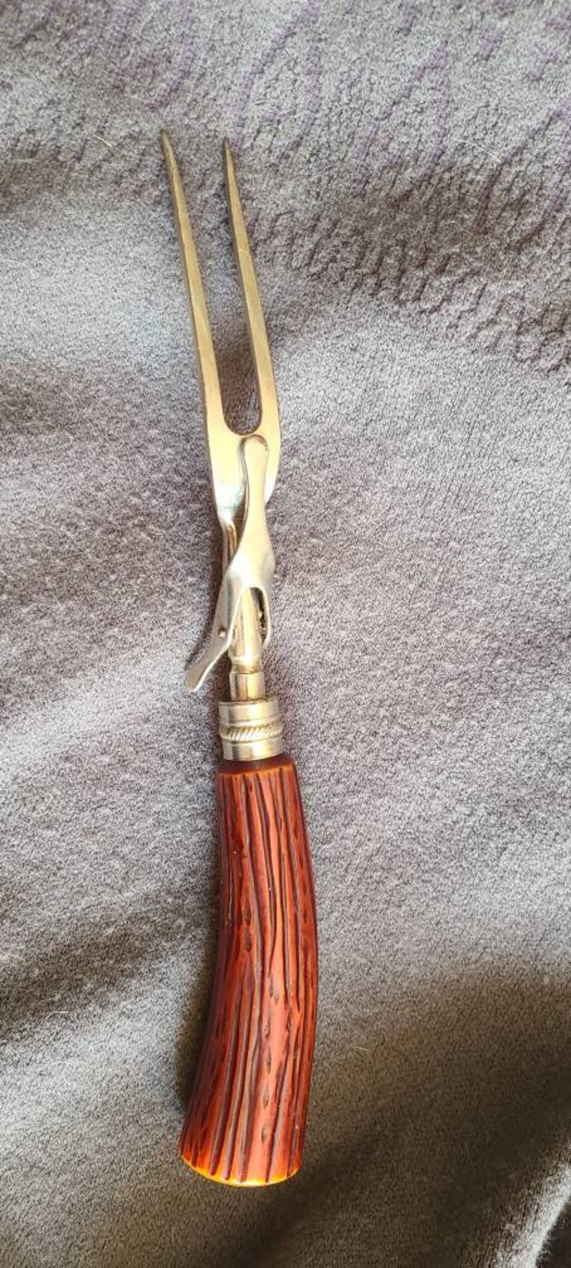 Vintage Bakelite Handle Serving Fork With Attached Stand Free Etsy