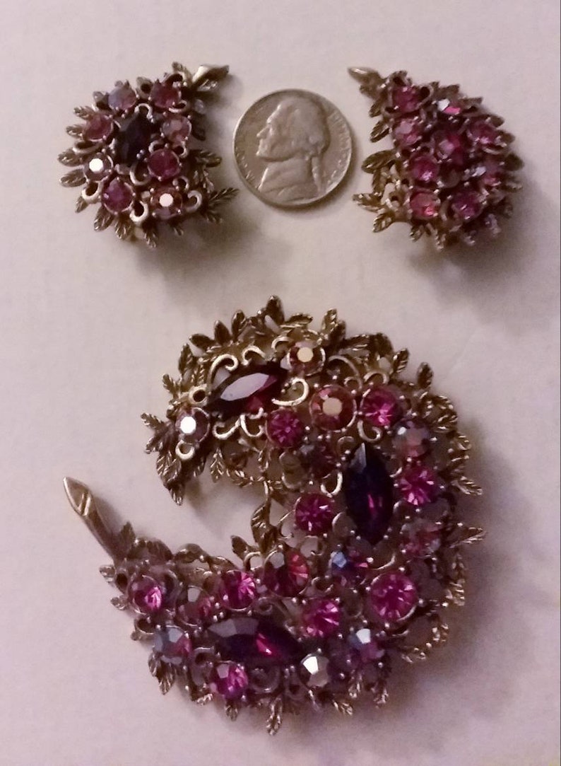 Vintage Emmons Jewelry Set Brooch With Matching Clip on Etsy