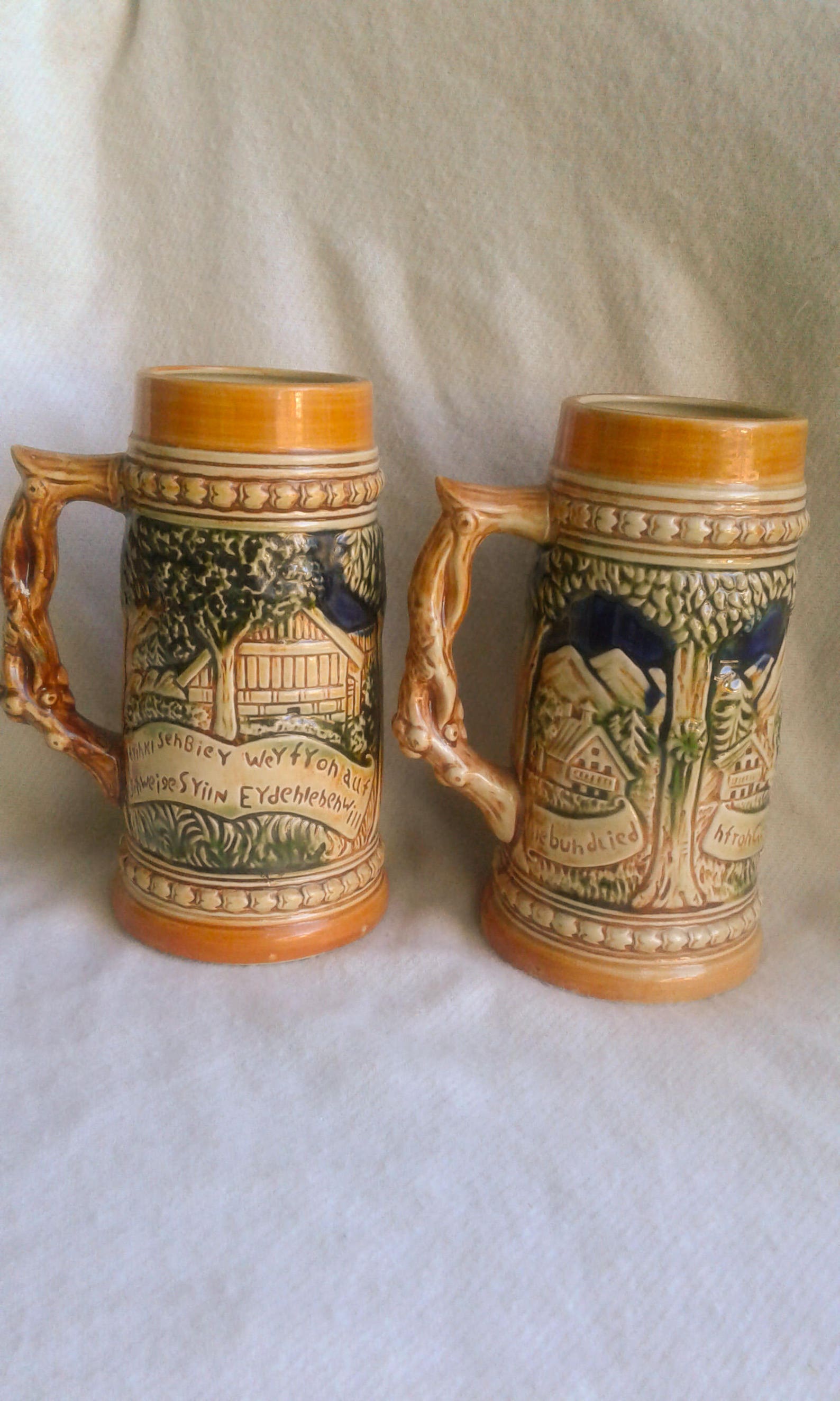 Two Vintage Decorative Ceramic Beer Steins Made in Japan FREE Etsy