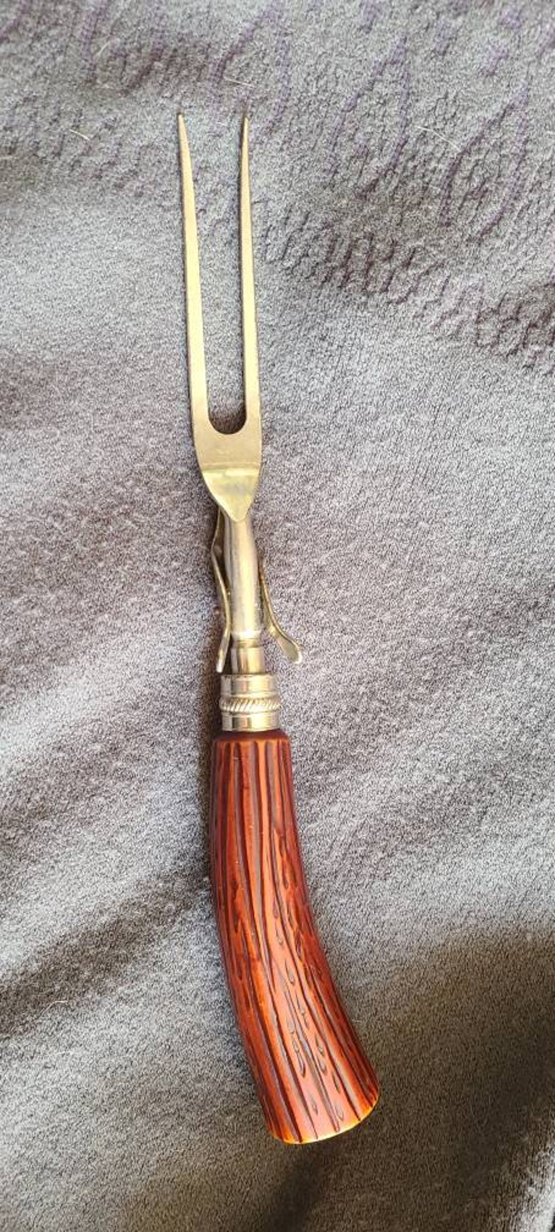 Vintage Bakelite Handle Serving Fork With Attached Stand Free Etsy