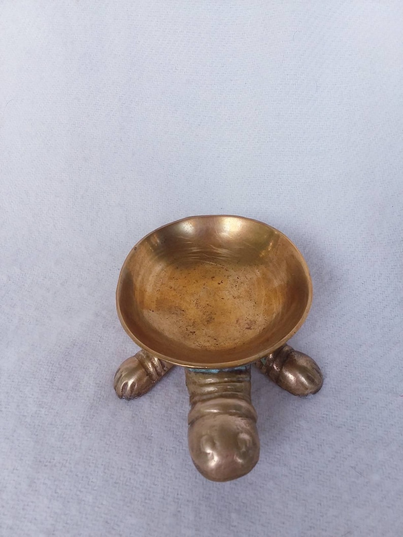 Brass Turtle Change Catcher Ashtray Paperclip Holder Knick Etsy