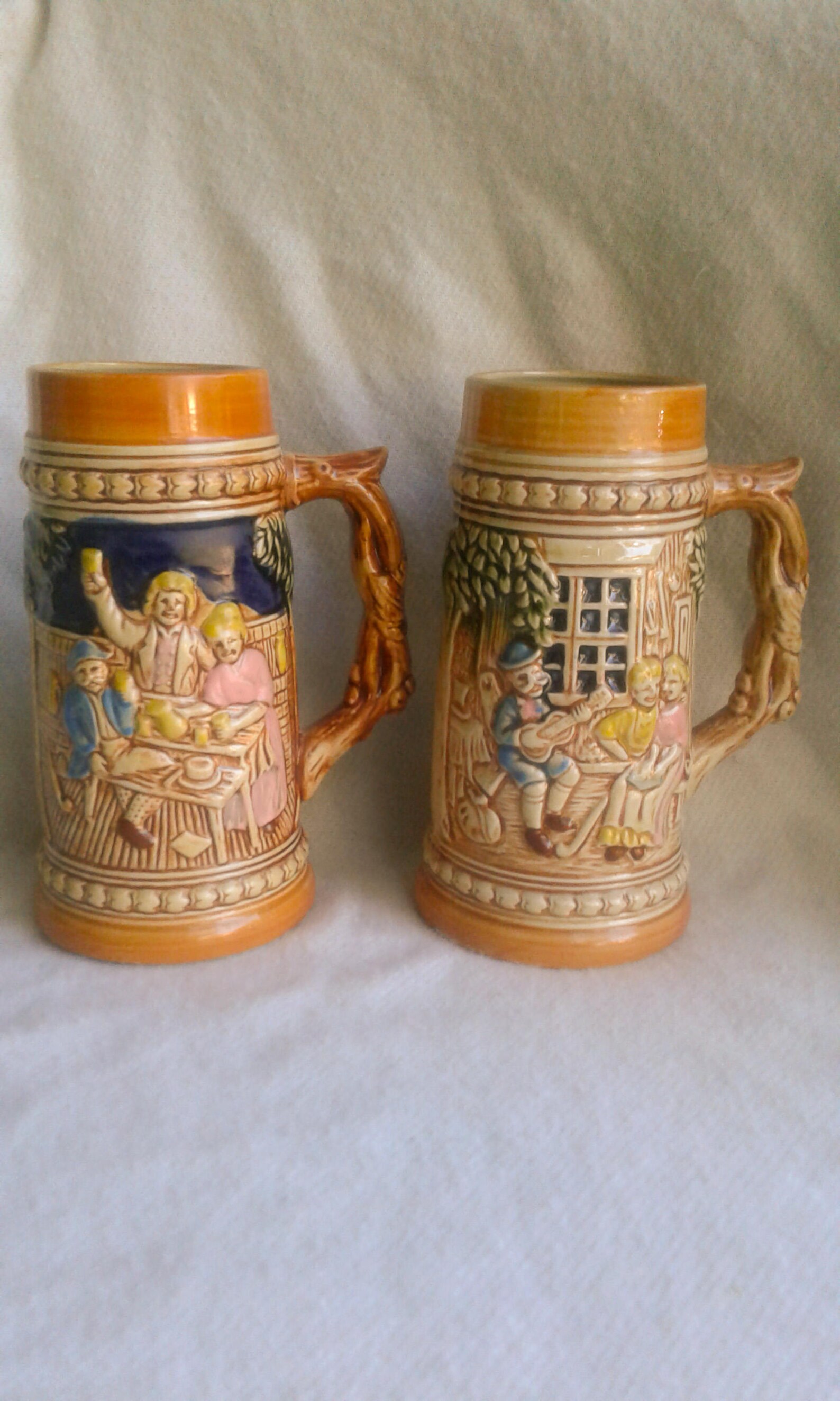 Two Vintage Decorative Ceramic Beer Steins Made in Japan FREE Etsy